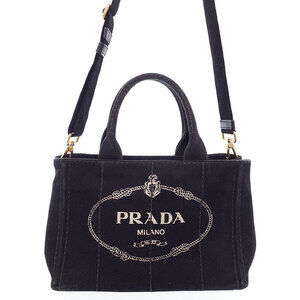 PRADA Canapa Denim Handbag Bag